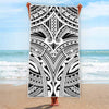 Tribal Maori Polynesian Tattoo Print Beach Towel