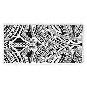 Tribal Maori Polynesian Tattoo Print Beach Towel