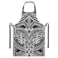 Tribal Maori Polynesian Tattoo Print Bib Apron With Pocket