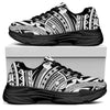 Tribal Maori Polynesian Tattoo Print Black Chunky Shoes