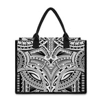 Tribal Maori Polynesian Tattoo Print Canvas Tote Bag
