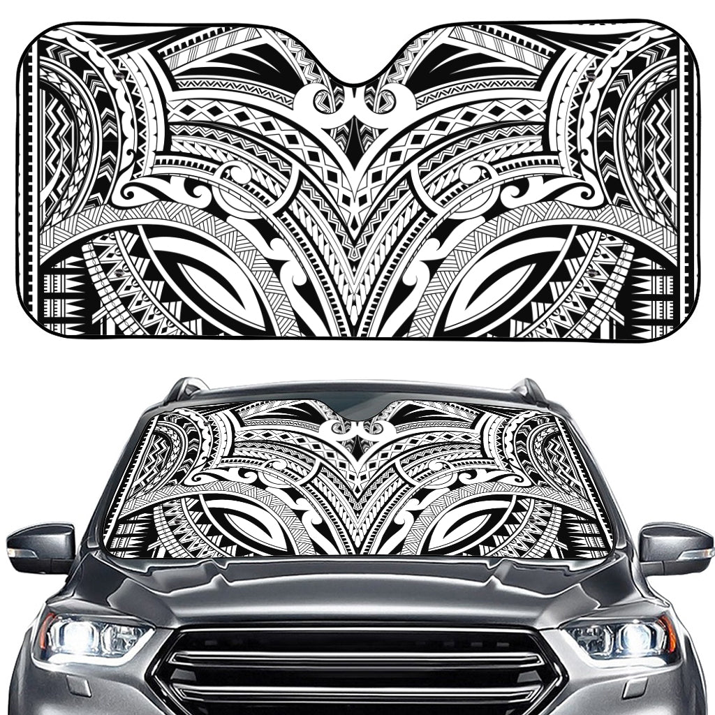 Tribal Maori Polynesian Tattoo Print Car Windshield Sun Shade