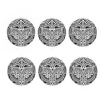Tribal Maori Polynesian Tattoo Print Coaster Set