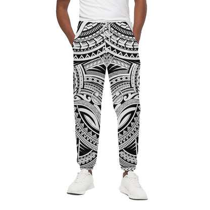 Tribal Maori Polynesian Tattoo Print Cotton Pants