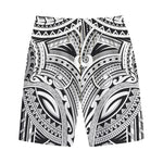 Tribal Maori Polynesian Tattoo Print Cotton Shorts