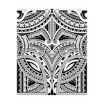 Tribal Maori Polynesian Tattoo Print Curtain