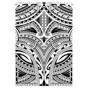 Tribal Maori Polynesian Tattoo Print Curtain