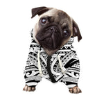 Tribal Maori Polynesian Tattoo Print Dog Zip Up Hoodie