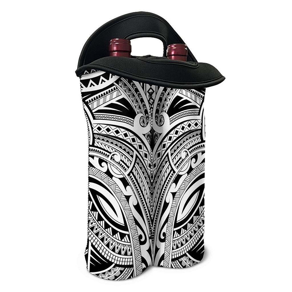 Tribal Maori Polynesian Tattoo Print Double Neoprene Wine Tote