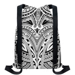 Tribal Maori Polynesian Tattoo Print Drawstring Backpack