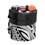 Tribal Maori Polynesian Tattoo Print Drawstring Makeup Bag