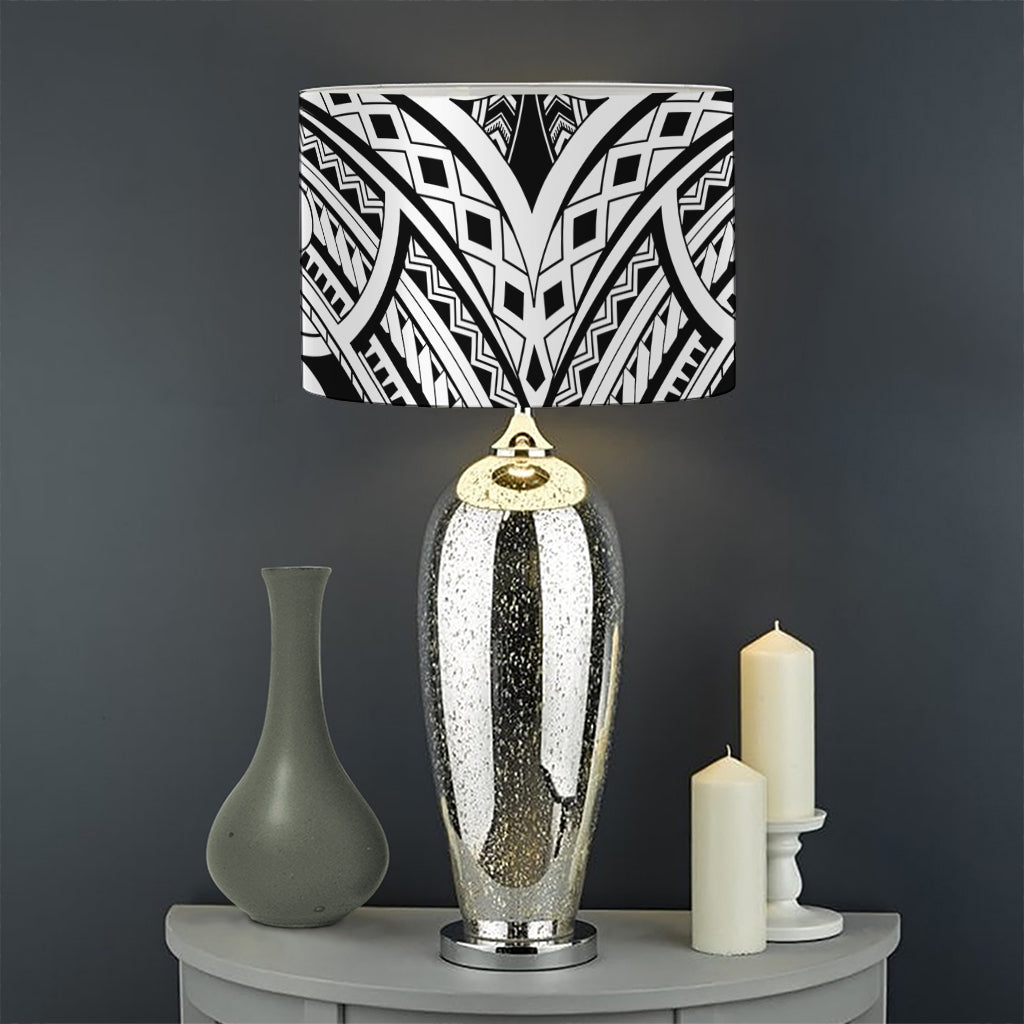 Tribal Maori Polynesian Tattoo Print Drum Lamp Shade