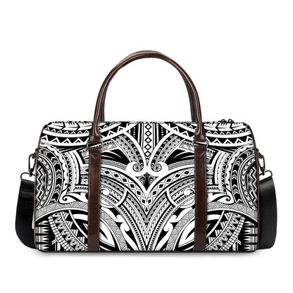 Tribal Maori Polynesian Tattoo Print Duffle Bag