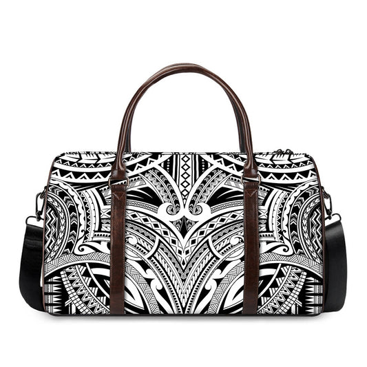 Tribal Maori Polynesian Tattoo Print Duffle Bag