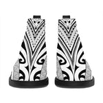 Tribal Maori Polynesian Tattoo Print Flat Ankle Boots