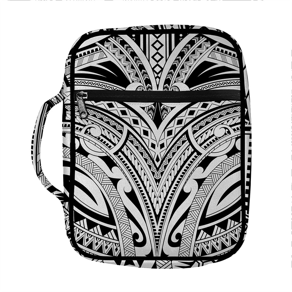 Tribal Maori Polynesian Tattoo Print Front Pocket Bible Bag