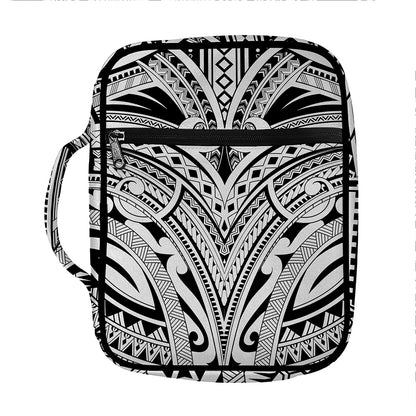 Tribal Maori Polynesian Tattoo Print Front Pocket Bible Bag