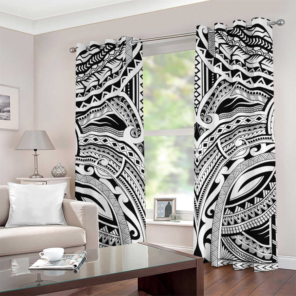 Tribal Maori Polynesian Tattoo Print Grommet Curtains