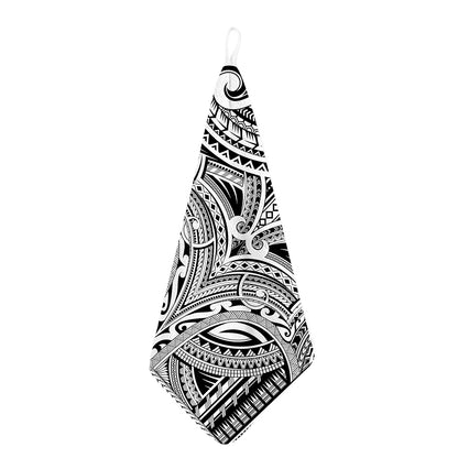 Tribal Maori Polynesian Tattoo Print Hand Towel