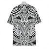 Tribal Maori Polynesian Tattoo Print Hawaiian Shirt