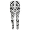 Tribal Maori Polynesian Tattoo Print High-Waisted Pocket Leggings