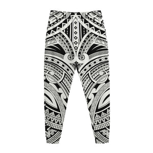 Tribal Maori Polynesian Tattoo Print Jogger Pants