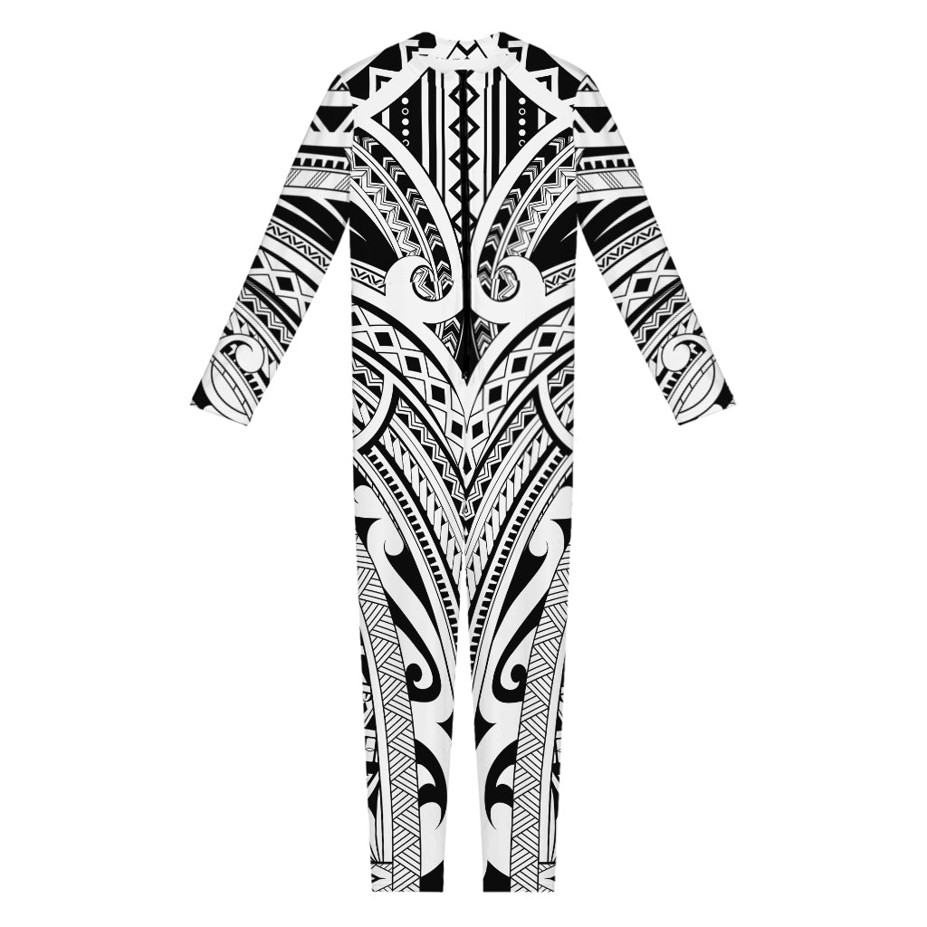 Tribal Maori Polynesian Tattoo Print Jumpsuit