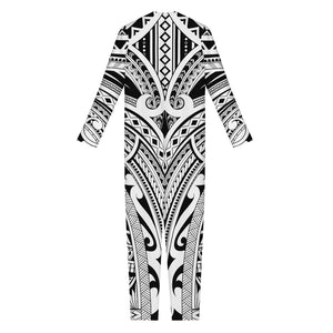 Tribal Maori Polynesian Tattoo Print Jumpsuit