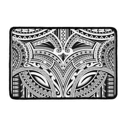 Tribal Maori Polynesian Tattoo Print Kitchen Mat