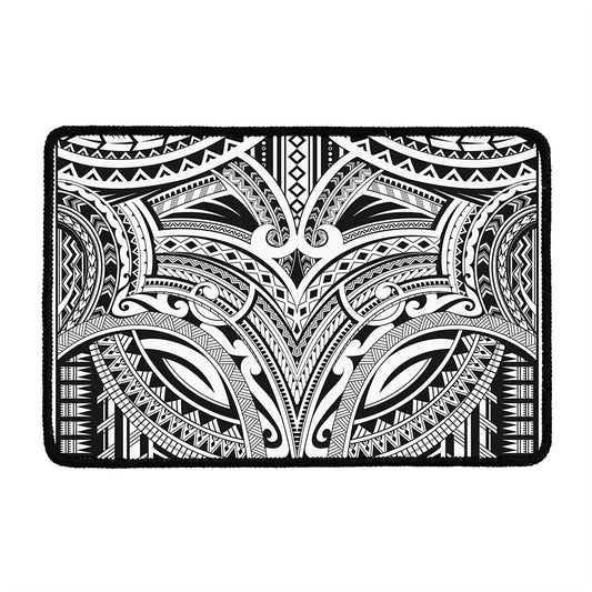 Tribal Maori Polynesian Tattoo Print Kitchen Mat