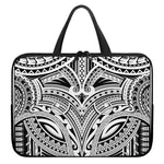 Tribal Maori Polynesian Tattoo Print Laptop Sleeve With Handle