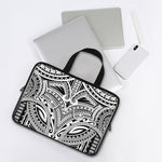 Tribal Maori Polynesian Tattoo Print Laptop Sleeve With Handle