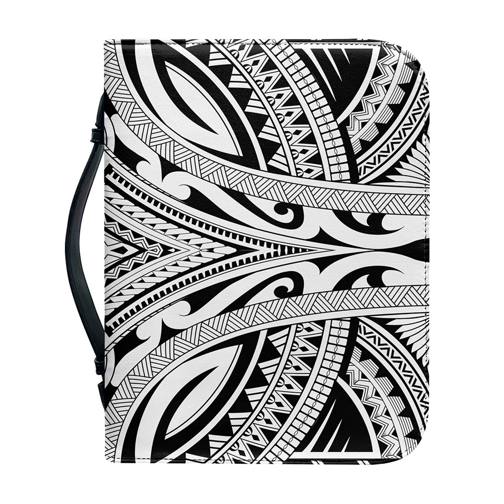 Tribal Maori Polynesian Tattoo Print Leather Bible Cover