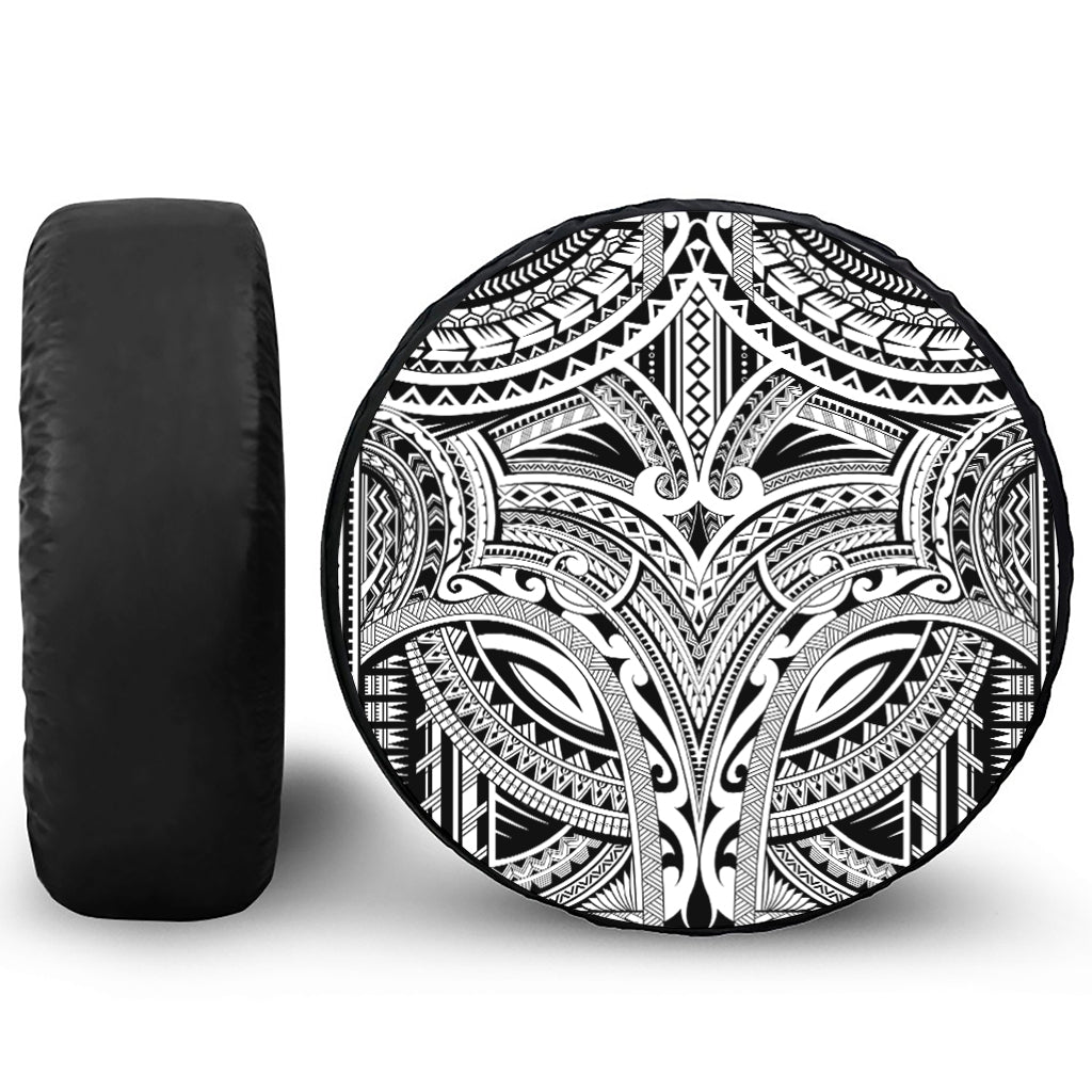 Tribal Maori Polynesian Tattoo Print Leather Spare Tire Cover