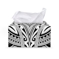 Tribal Maori Polynesian Tattoo Print Leather Tissue Box Cover