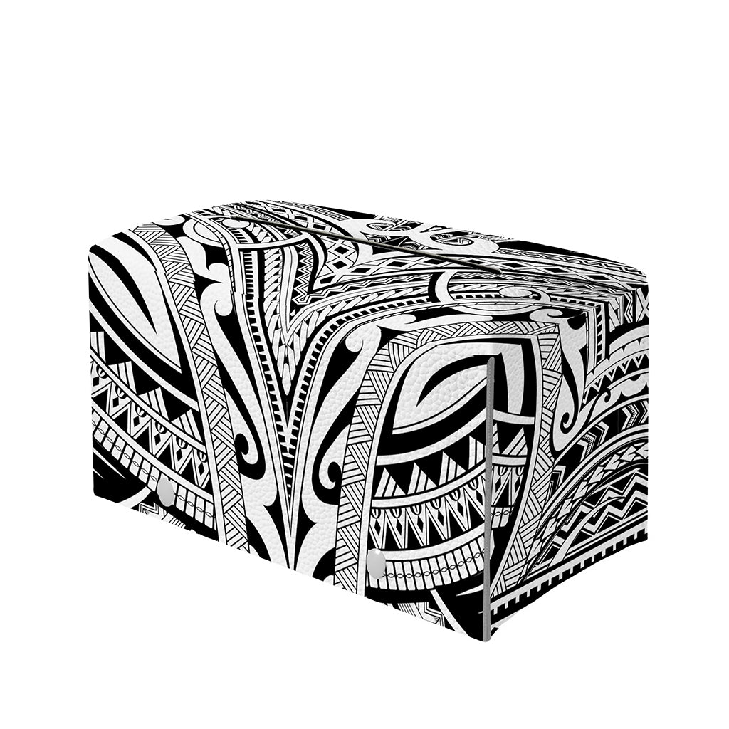 Tribal Maori Polynesian Tattoo Print Leather Tissue Box Cover