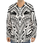 Tribal Maori Polynesian Tattoo Print Long Sleeve Baseball Jersey