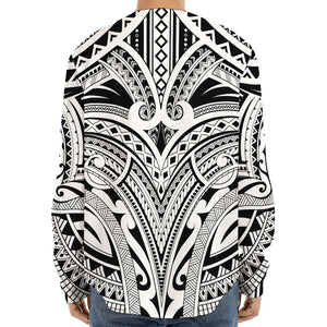 Tribal Maori Polynesian Tattoo Print Long Sleeve Baseball Jersey