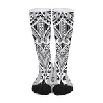 Tribal Maori Polynesian Tattoo Print Long Socks