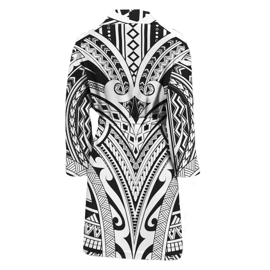 Tribal Maori Polynesian Tattoo Print Men's Bathrobe