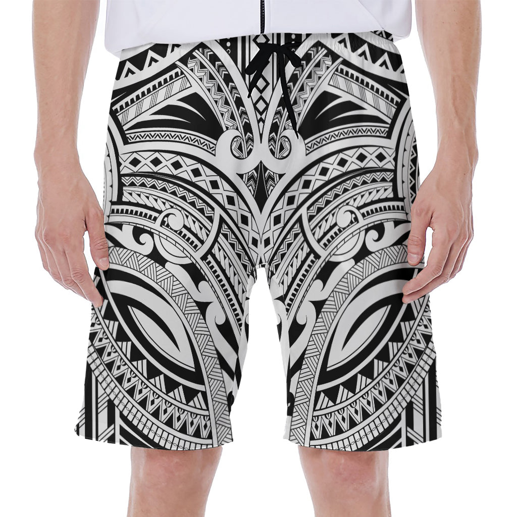 Tribal Maori Polynesian Tattoo Print Men's Beach Shorts