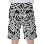 Tribal Maori Polynesian Tattoo Print Men's Beach Shorts