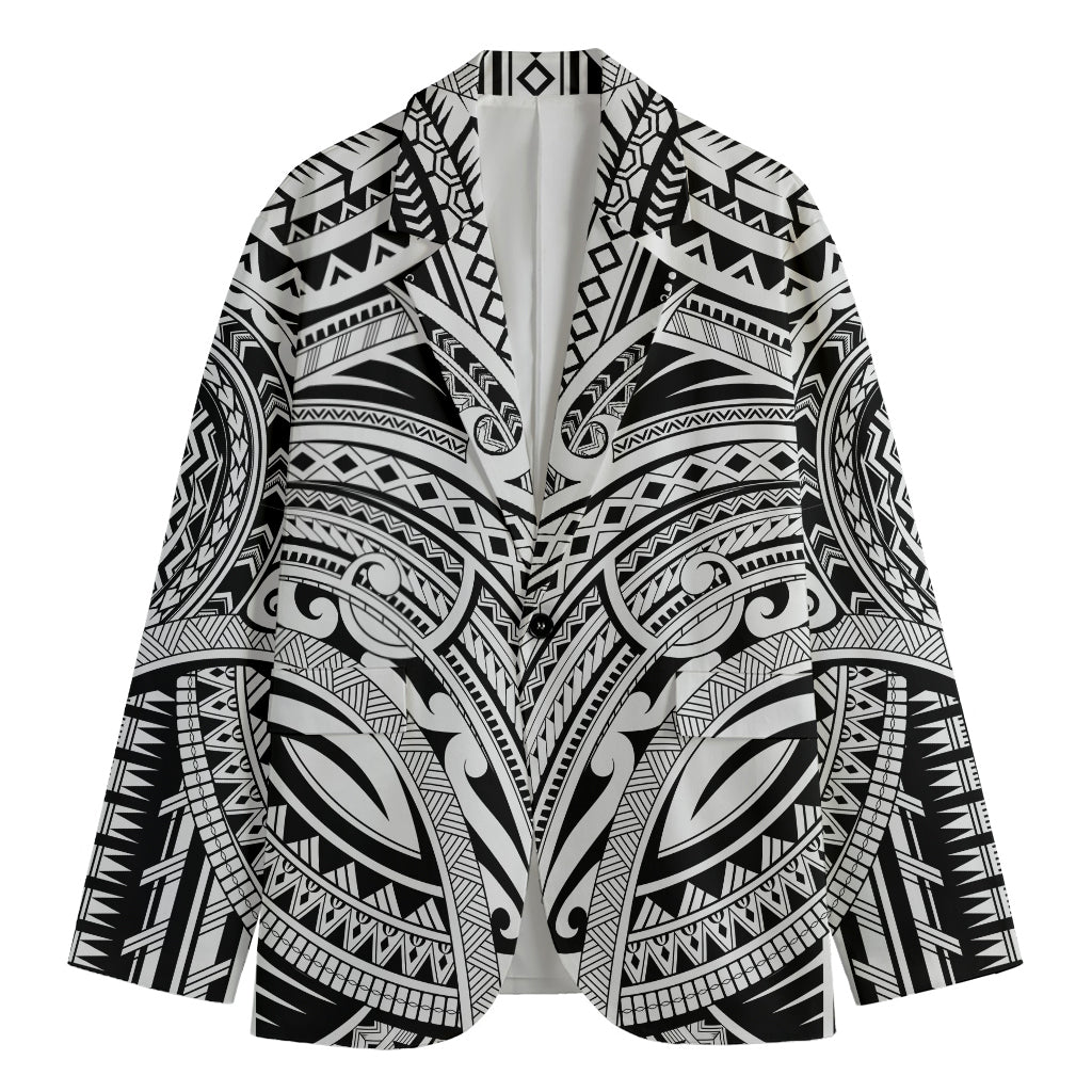 Tribal Maori Polynesian Tattoo Print Men's Blazer