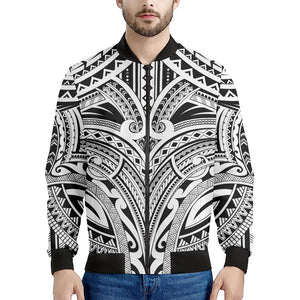 Tribal Maori Polynesian Tattoo Print Men's Bomber Jacket