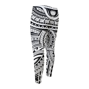 Tribal Maori Polynesian Tattoo Print Men's Compression Pants