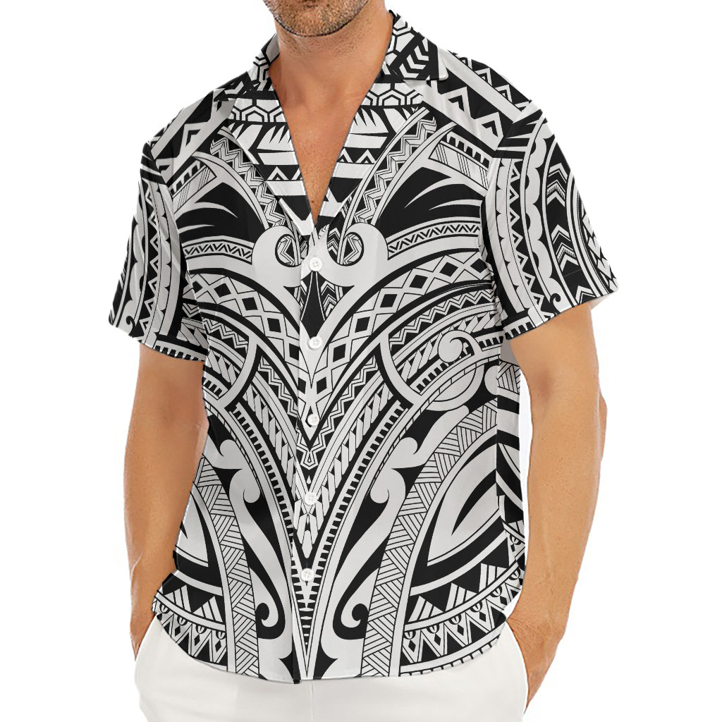 Tribal Maori Polynesian Tattoo Print Men's Deep V-Neck Shirt