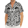 Tribal Maori Polynesian Tattoo Print Men's Deep V-Neck Shirt