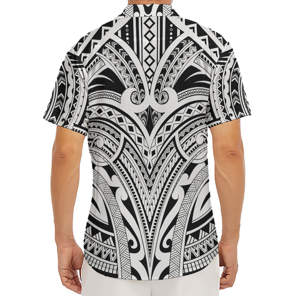 Tribal Maori Polynesian Tattoo Print Men's Deep V-Neck Shirt