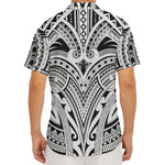 Tribal Maori Polynesian Tattoo Print Men's Deep V-Neck Shirt