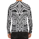 Tribal Maori Polynesian Tattoo Print Men's Long Sleeve Rash Guard